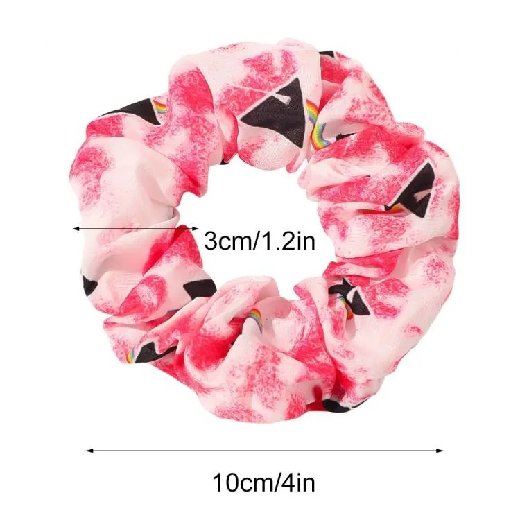 Korean Fashion Tie-Dye Flowers Leopard Print Large Intestine Hair Loop High Elastic Headband