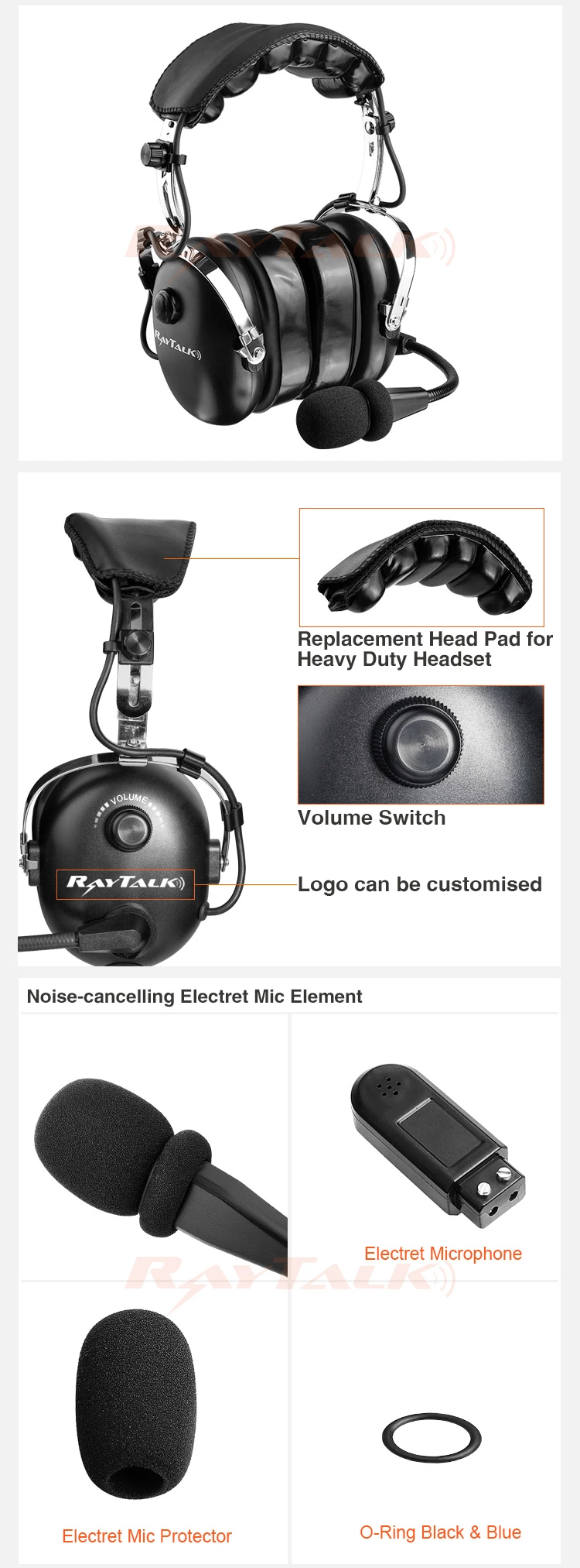 Headset - Heavy Duty (Dual Muff) Noise Cancelling Headset with XLR 5pin