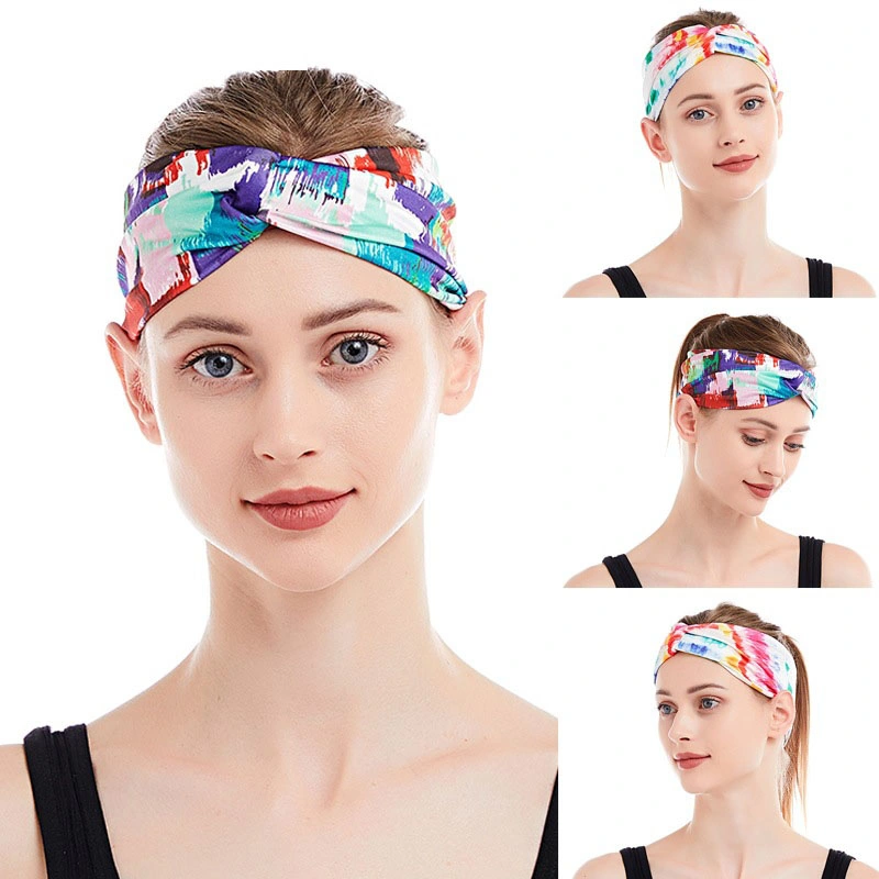 Design Your Own Custom New Color Printing Elastic Sports Headband Tie Dye Headbands