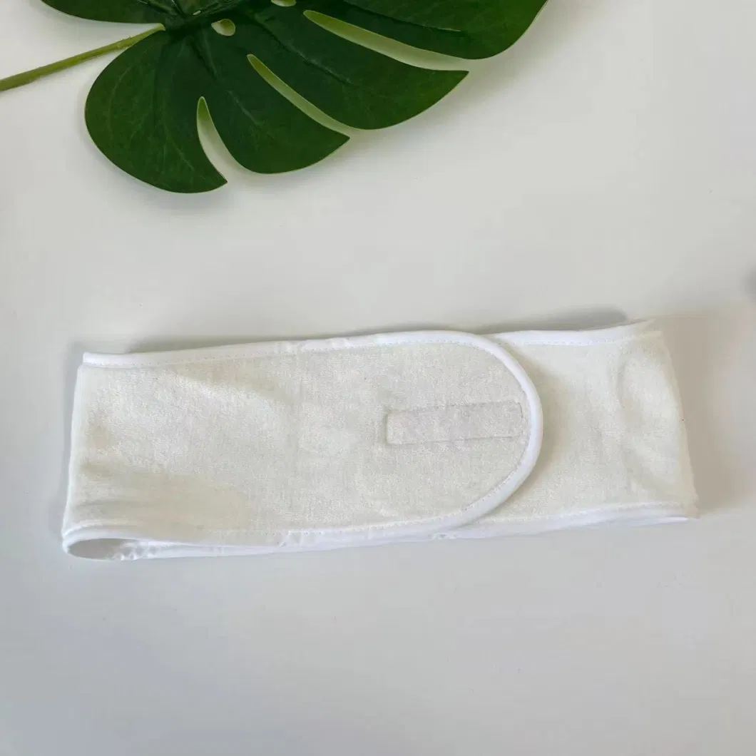 Customized Embroidered Logo Bamboo Velvet Adjustable SPA Headband