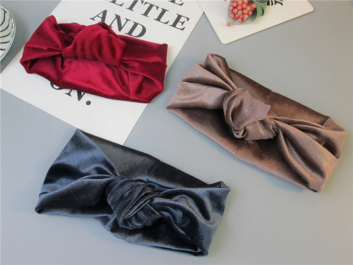 Fashion Women Hair Accessories Hair Bow Colorful Velvet Headband