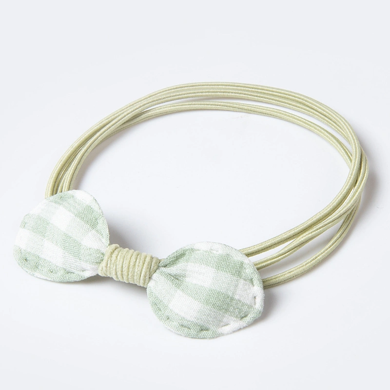 Bow Hair Rope Femininity Check Hairband Tie Hair Base Leather Band Headband