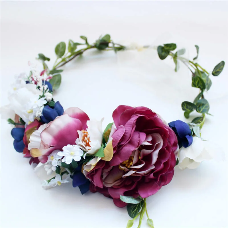 Festival Wedding Flower Big Rose Crown Headbands