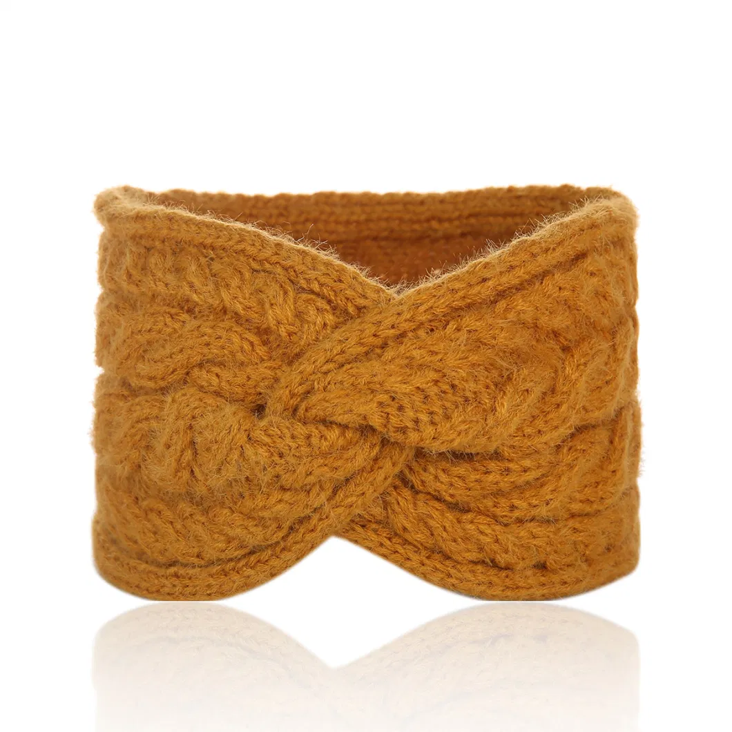 New Cross-Border Cross Twist Women&prime;s Hair Bands Stock Warm Acrylic Knitted Headband