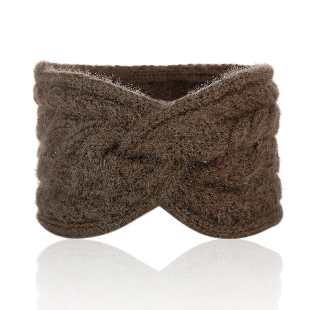 New Cross-Border Cross Twist Women&prime;s Hair Bands Stock Warm Acrylic Knitted Headband