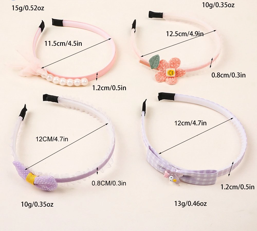 Wholesale Korean Style Candy Color Plastic Hairbands with Flower Patterns for Girls