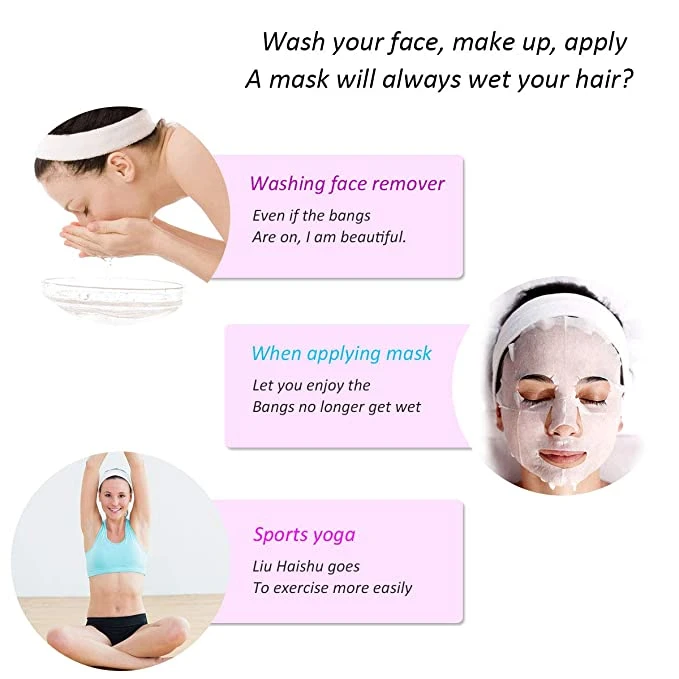 High-Quality Soft Bamboo Velvet Adjustable Opening and Closing SPA Headband