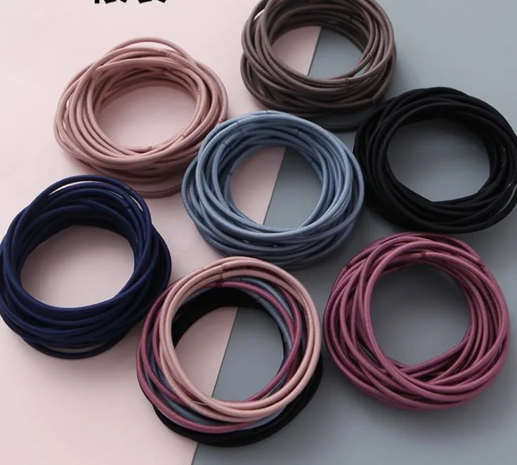 Korean Tiny Sample Pure Color Tie Hair Fancy Popular Elastic Hair Band