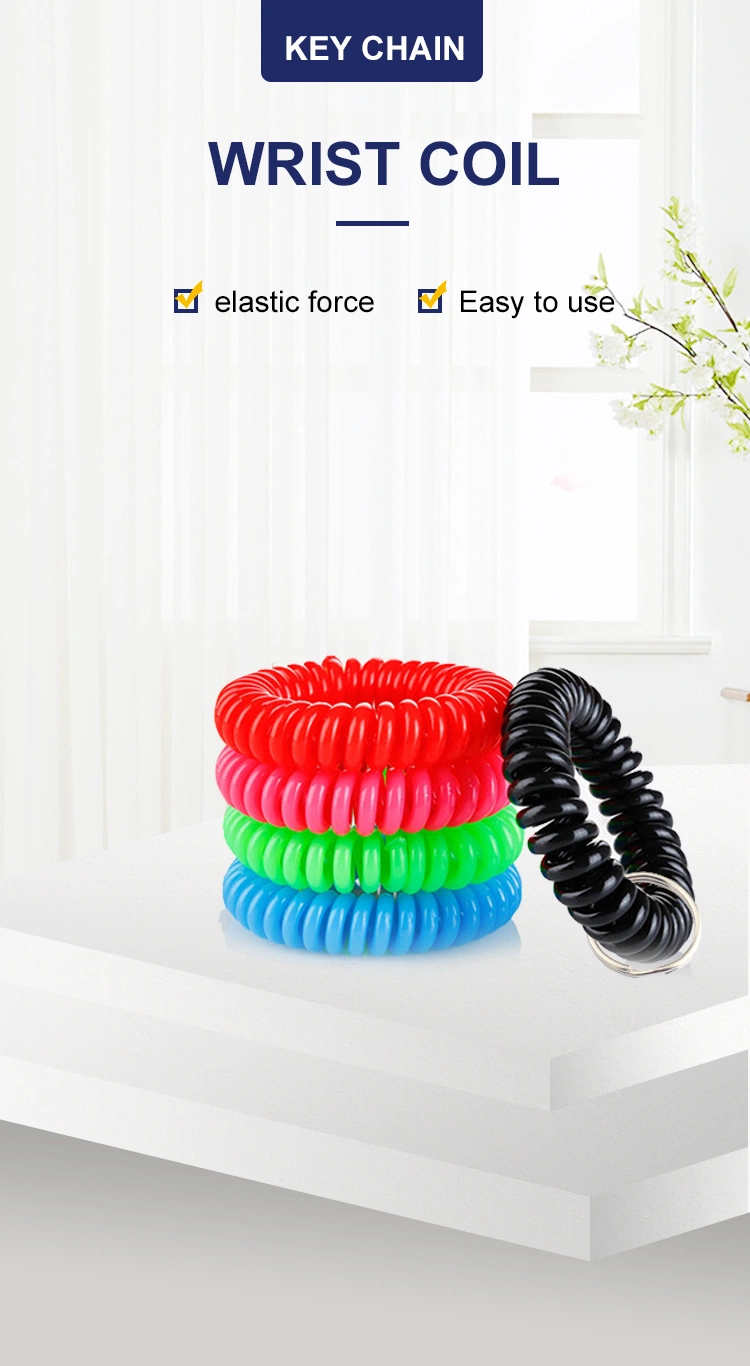 Round Colorful Plastic Elastic Spiral Flexible Spiral Wrist Coil Band