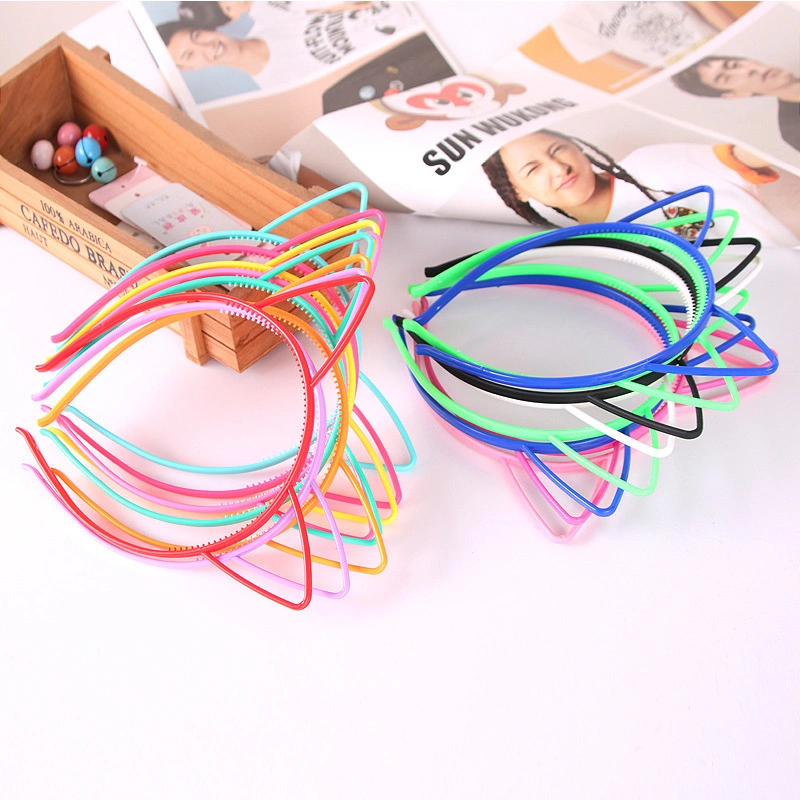 Plastic Cat Ear Hair Hoops Headbands for Women Girls Daily Wearing and Party Decoration