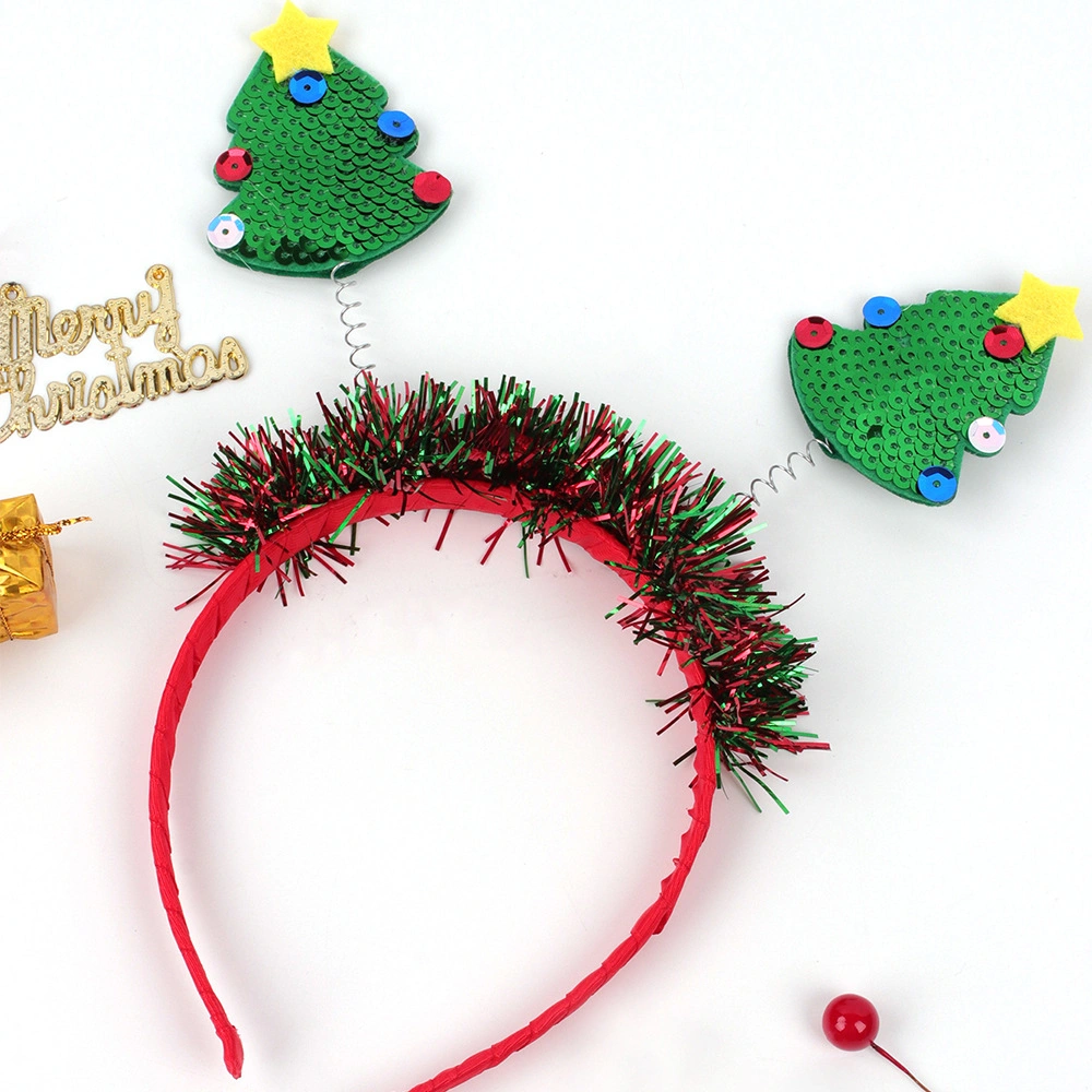 Green Grass Balls Headband for Children Christmas Festival Hair Decoration