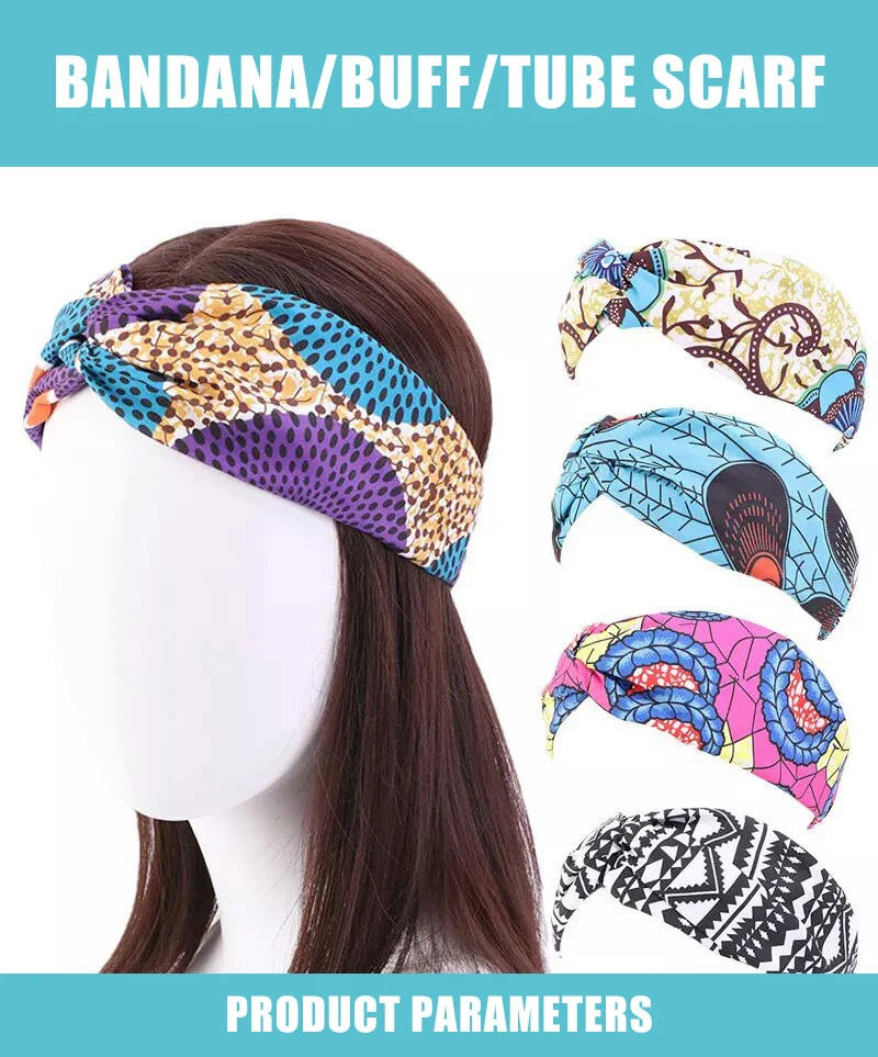 Wholesale New Fashion Boho Flower Pattern Print Designer Hair Turban Wrap Wide Stretchy Daily Boho Headbands for Women