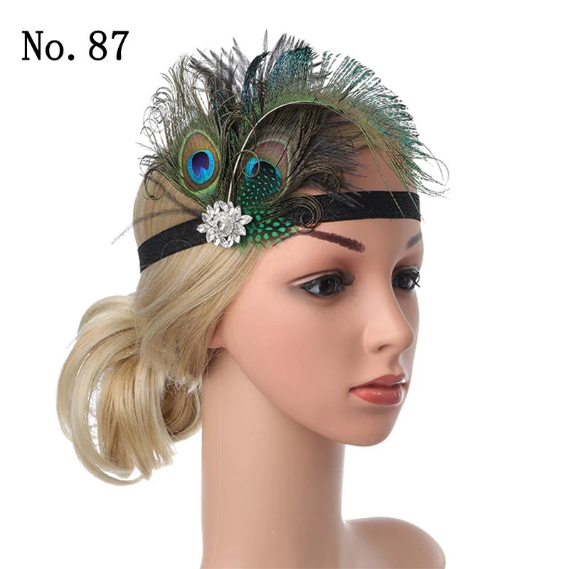 Halloween Carnival Party Peacock Feather Fascinator Feather Headpiece Crown Headdress