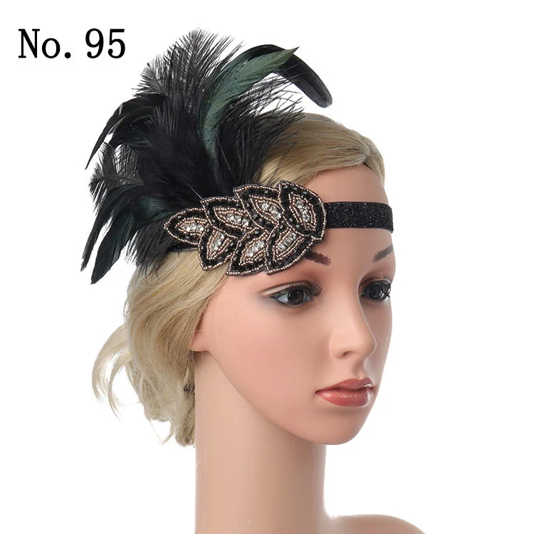 Halloween Carnival Party Peacock Feather Fascinator Feather Headpiece Crown Headdress