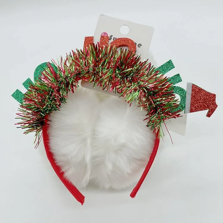 2023 European and American New Hohoho Christmas Hat Plastic Hair Hoop Holiday Party Headband