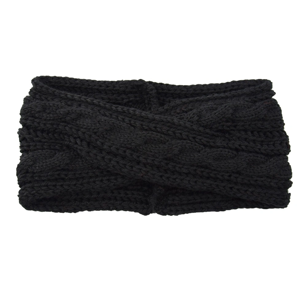 Cross-Border Velvet Wool Bow Headband Warm Twist Ear Protection Headgear Knitted Accessories Headband