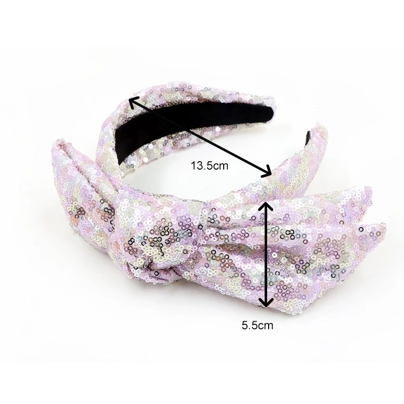 2024 Finestyle Knot Glitter Leather Headband Women Leather Knot Headband PU Bling Headband