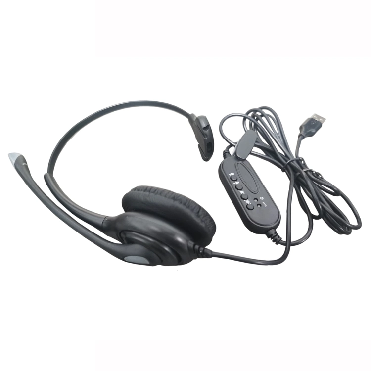 USB Computer Headset with Microphone Stereo Headphones &amp; Audio Control for Skype Webinar Softphone Call Center Online Courses