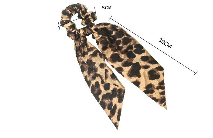 Summer Style Multicolor Women Headwear DIY Bow Hair Scrunchies Leopard Print Hair Ties Horsetail Ties Head Wrap Headband