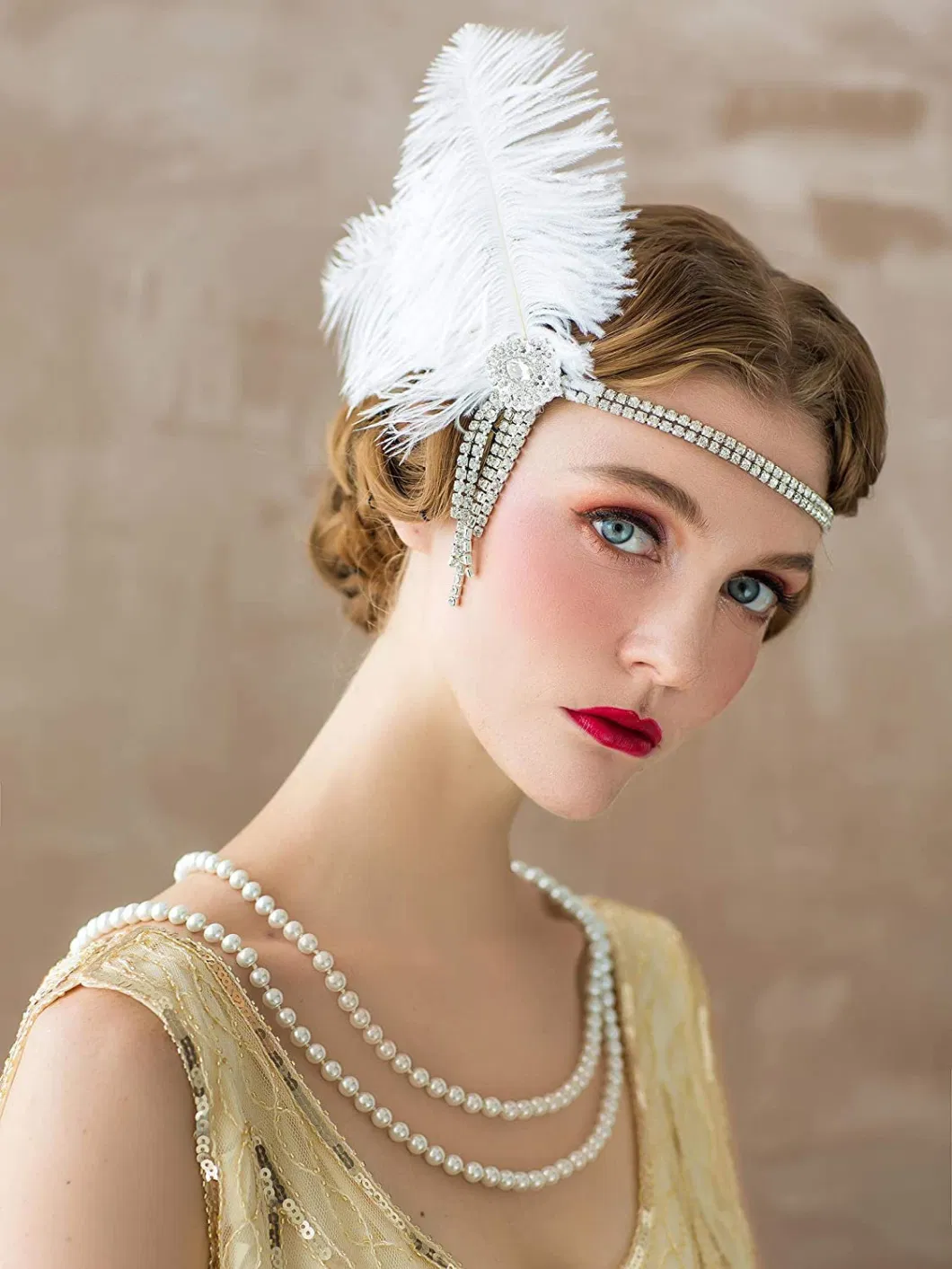 1920s Headpiece Great Gatsby Headband Flapper Inspired Feather Headband