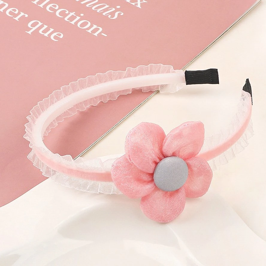 Wholesale Korean Style Candy Color Plastic Hairbands with Flower Patterns for Girls