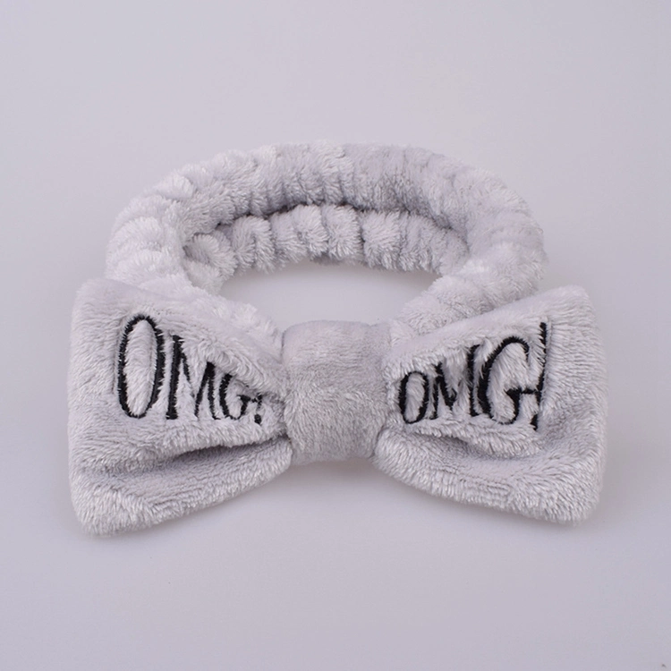 Omg Headbands for Women Girls Bow Wash Face Turban Makeup Elastic Hair Bands Coral Fleece Hair Accessories