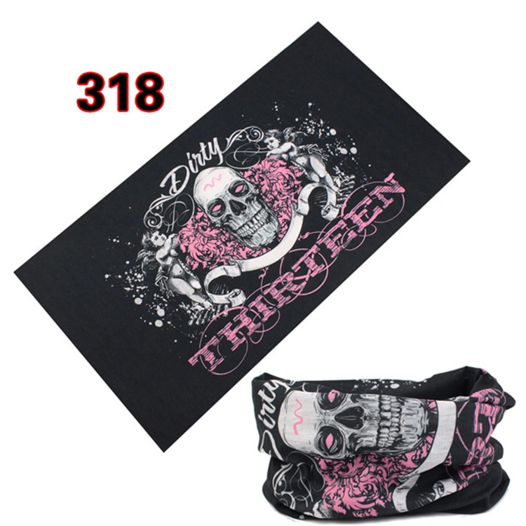 Custom Halloween Caribbean Design Microfiber Bandana Outdoor Seamless Tube Neck Hair Gaiter Bandana with Logo