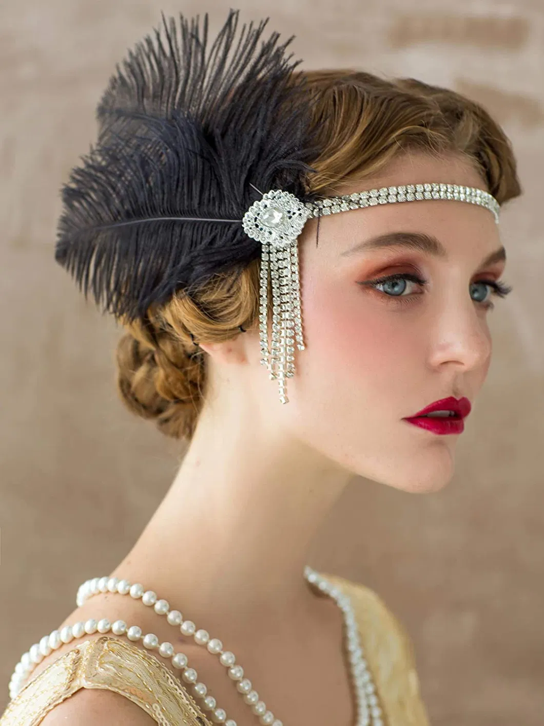 1920s Headpiece Great Gatsby Headband Flapper Inspired Feather Headband