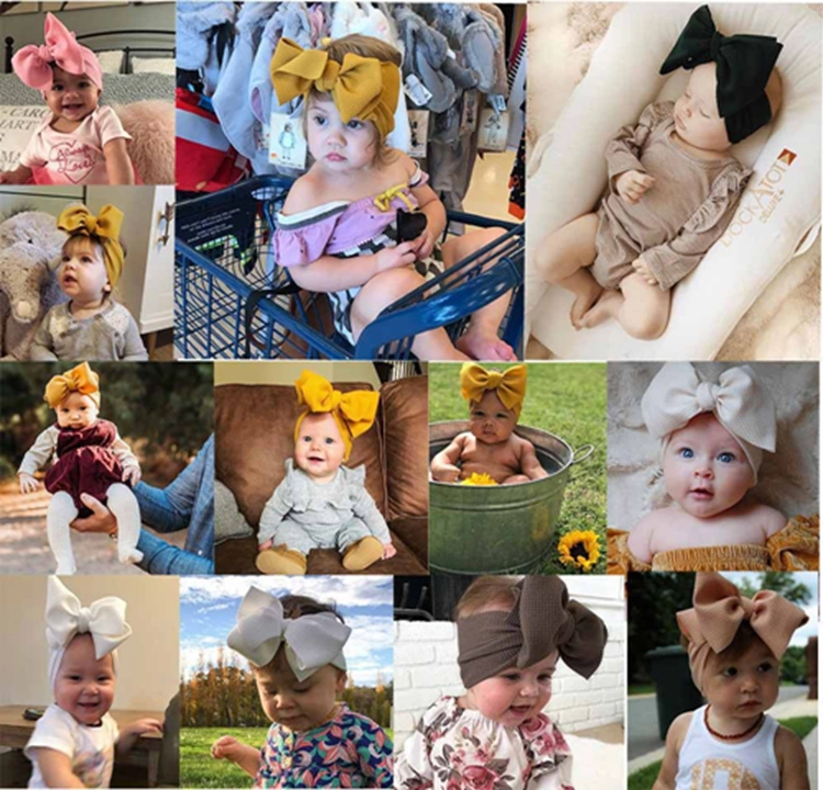 Many Colors Big Bow Headwrap Textured Fabric Baby Bows Headband