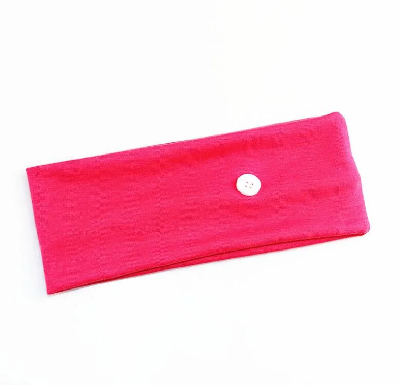 Hot Sale Button Headband Plain Elastic Headband with Buttons to Matck Mask