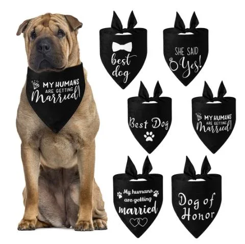 2022 Hot Sell Cross-Border Dog Bandana Wedding Banquet Black Suit Dog Saliva Towel Dog Head Scarf