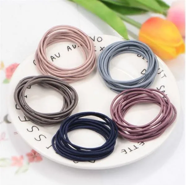 Korean Tiny Sample Pure Color Tie Hair Fancy Popular Elastic Hair Band