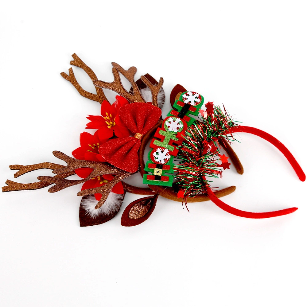 Antler Headdress Cute Hair Card Glitter Headband on Christmas Day