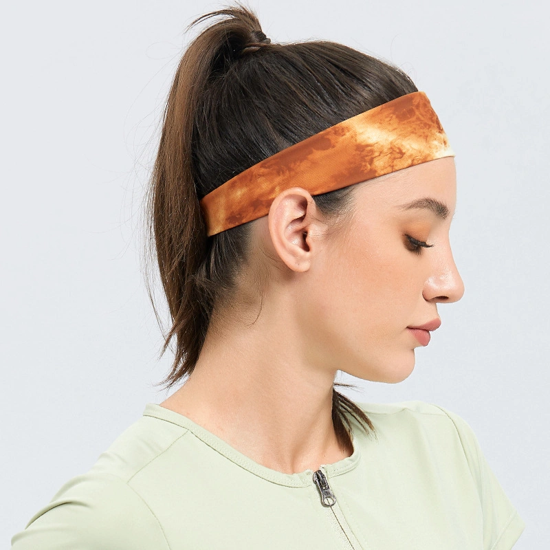 Yoga Running Sports Headbands Tie Dye Pattern Elastic Non Slip Sweat Workout