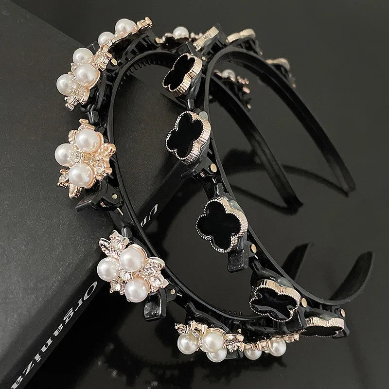 High Quality Headband for Woman Elegant Girls Lady Plastic Pearl Flower Hair Hoop Hair Accessories