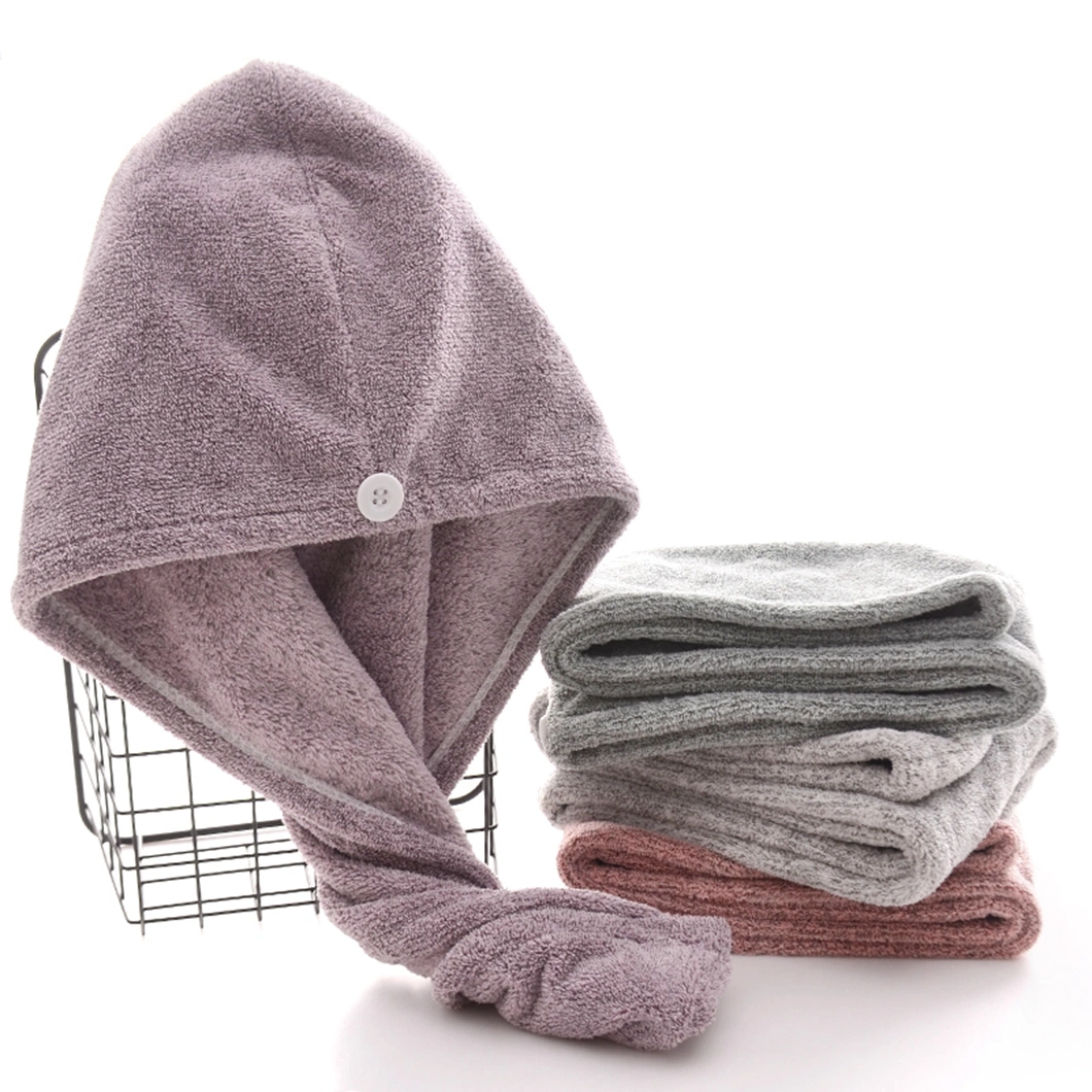 Fast-Dry Hair Drying Turban Quick Drying Hair Turban Absorbent Bamboo Charcoal Hair Towel Turban