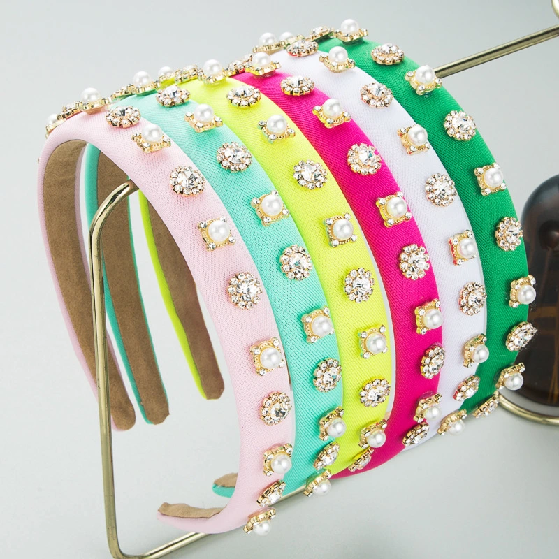 Fashion Sparkle Diamond Pearl Headband Korean Version of Bright Hairband