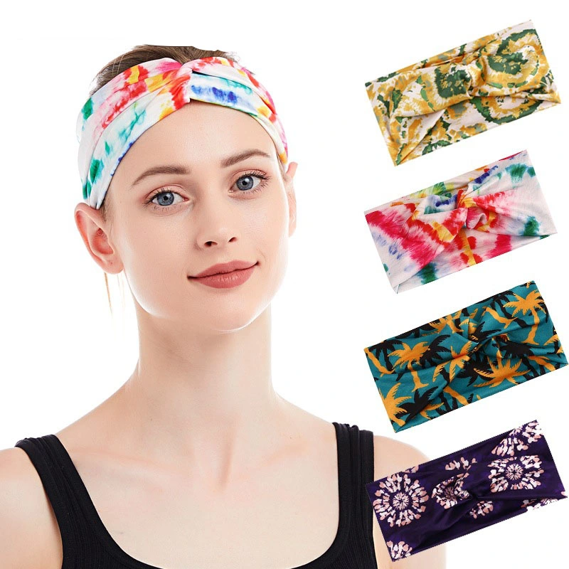 Design Your Own Custom New Color Printing Elastic Sports Headband Tie Dye Headbands