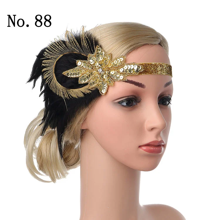 Halloween Carnival Party Peacock Feather Fascinator Feather Headpiece Crown Headdress