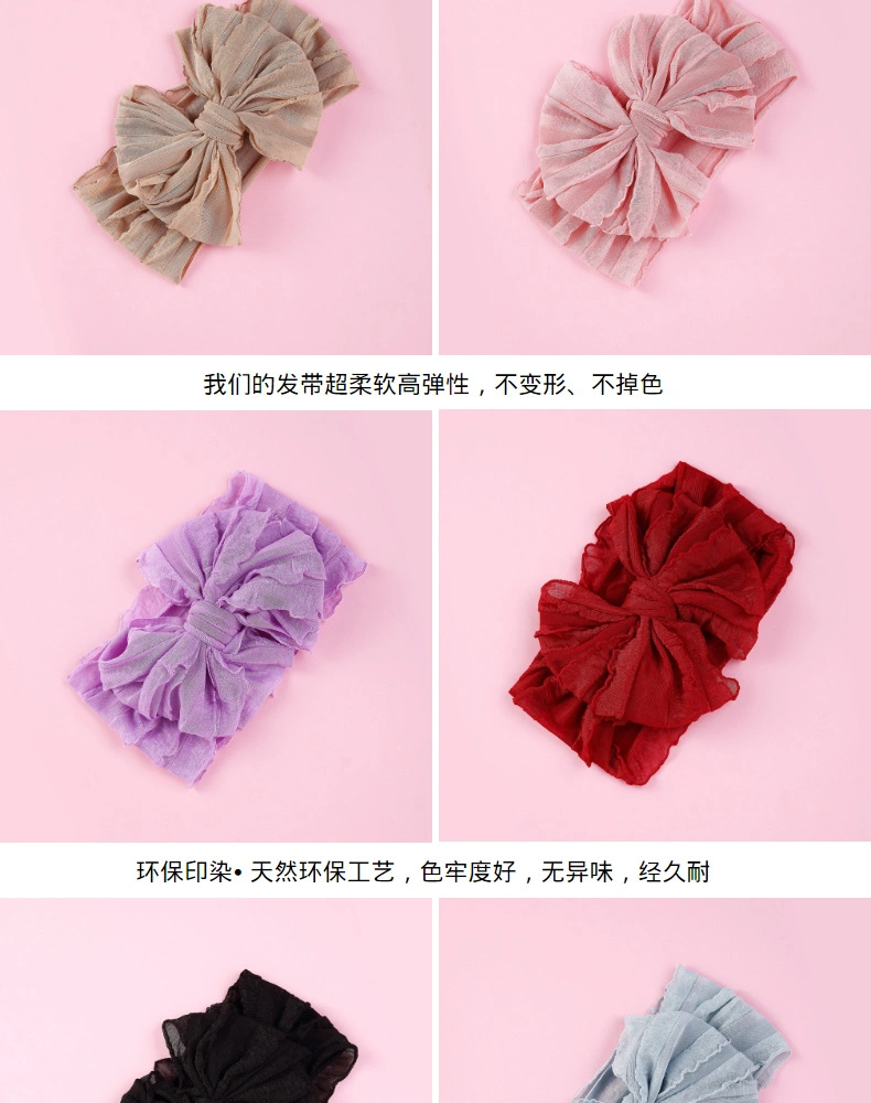 Hair Soft Silk Headband Hair Band Bow Flower Hoe Soft -Free Baby Sweatband Wrist Band Fashion Infant Knitted Headband