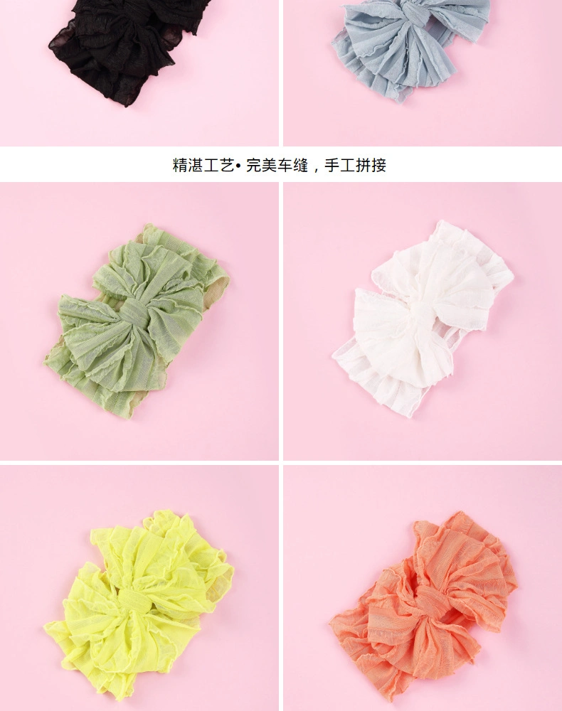 Hair Soft Silk Headband Hair Band Bow Flower Hoe Soft -Free Baby Sweatband Wrist Band Fashion Infant Knitted Headband