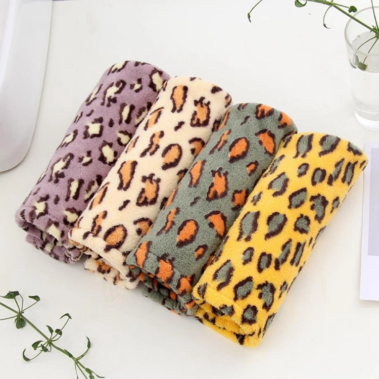 Custom Leopard Print Hair Towel Turban Super Absorbent Turban Quick Dry Turban Microfiber Hair Drying Wrap Turban Salon Towel Hair Turban