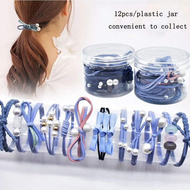 12PCS/Box Set Packing Hair Rope Korea Small Fresh Basic Rubber Band