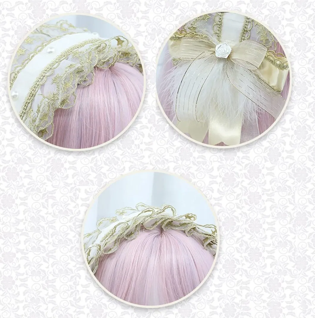 Wholesale Cute Lolita Venus Lace Feather Bow Hairband Handmade Double Bow Headband Sweet Princess Headband