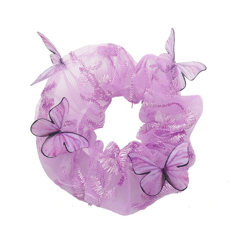 Butterfly Korean Silk Hair Scrunchies Fancy Colorful Simple Hair Bands