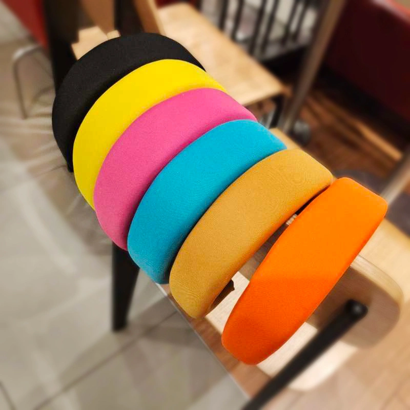 European and American Fashion Style Colorful Sponge Milk Silk Hair Band