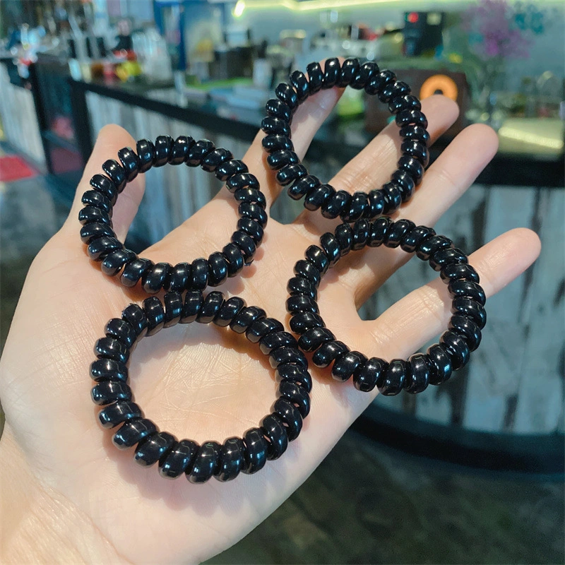 Telephone Cord Scrunchies Black Large Korean Hair Bands Without Trace