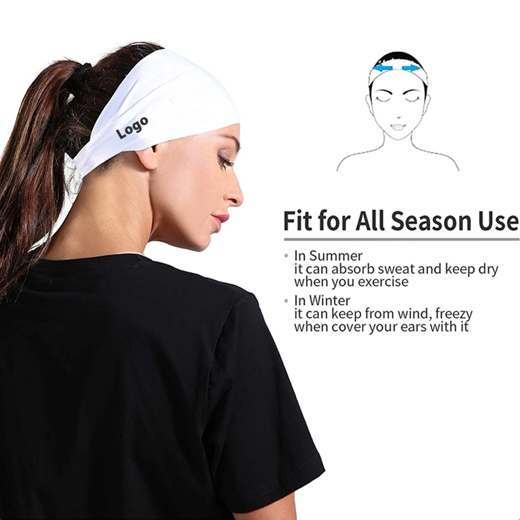 Amazon Hot Selling Wide-Brimmed Workout Headbands, Custom Print Logo Helmet Friendly Wide-Brim Retro Gym Sweat Hairband, Athletic Headband for Men