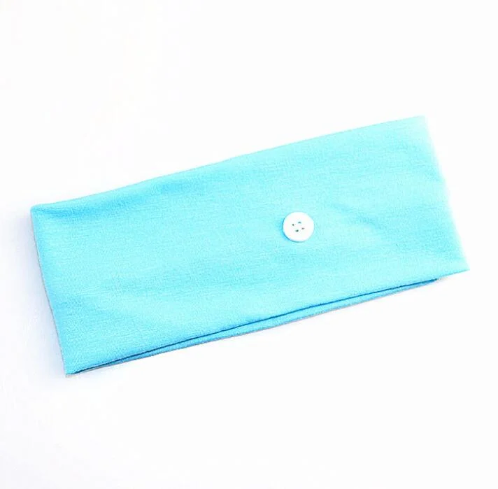 Hot Sale Button Headband Plain Elastic Headband with Buttons to Matck Mask