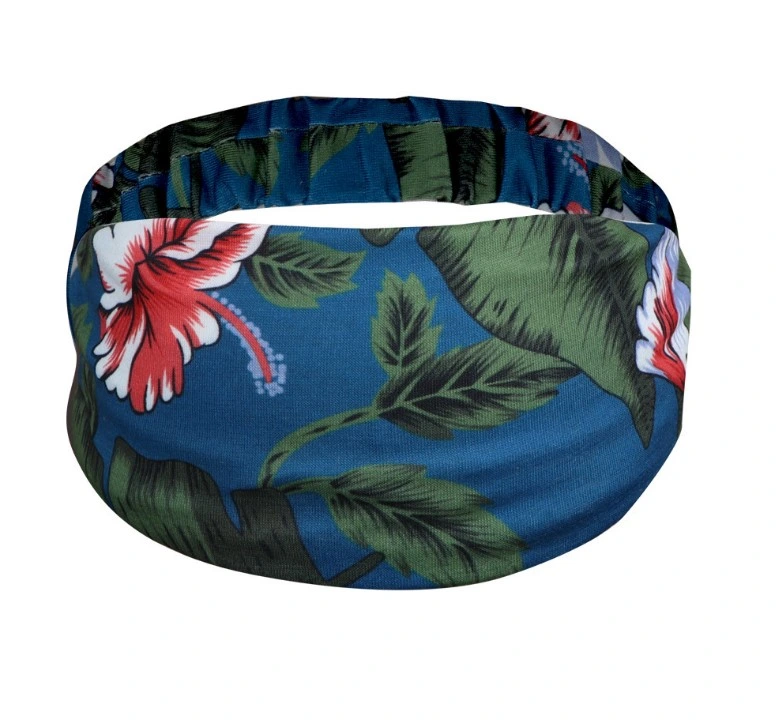 Knitted Printed Scrunchies Headband Ladies Banana Leaf Sports Headband Shower Headbands